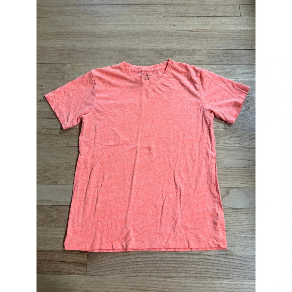 The Children's Place V-Neck T-Shirt Kids Large 10-12 Neon Coral